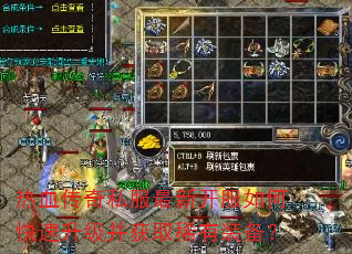 热血传奇私服最新开服如何快速升级并获取稀有装备? 热血传奇私服最新开服如何快速升级并获取稀有装备?