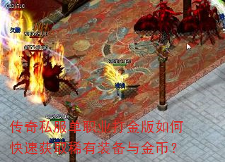 传奇私服单职业打金版如何快速获取稀有装备与金币? 传奇私服单职业打金版如何快速获取稀有装备与金币?