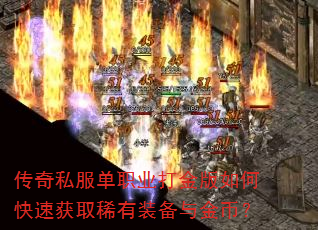 传奇私服单职业打金版如何快速获取稀有装备与金币? 传奇私服单职业打金版如何快速获取稀有装备与金币?